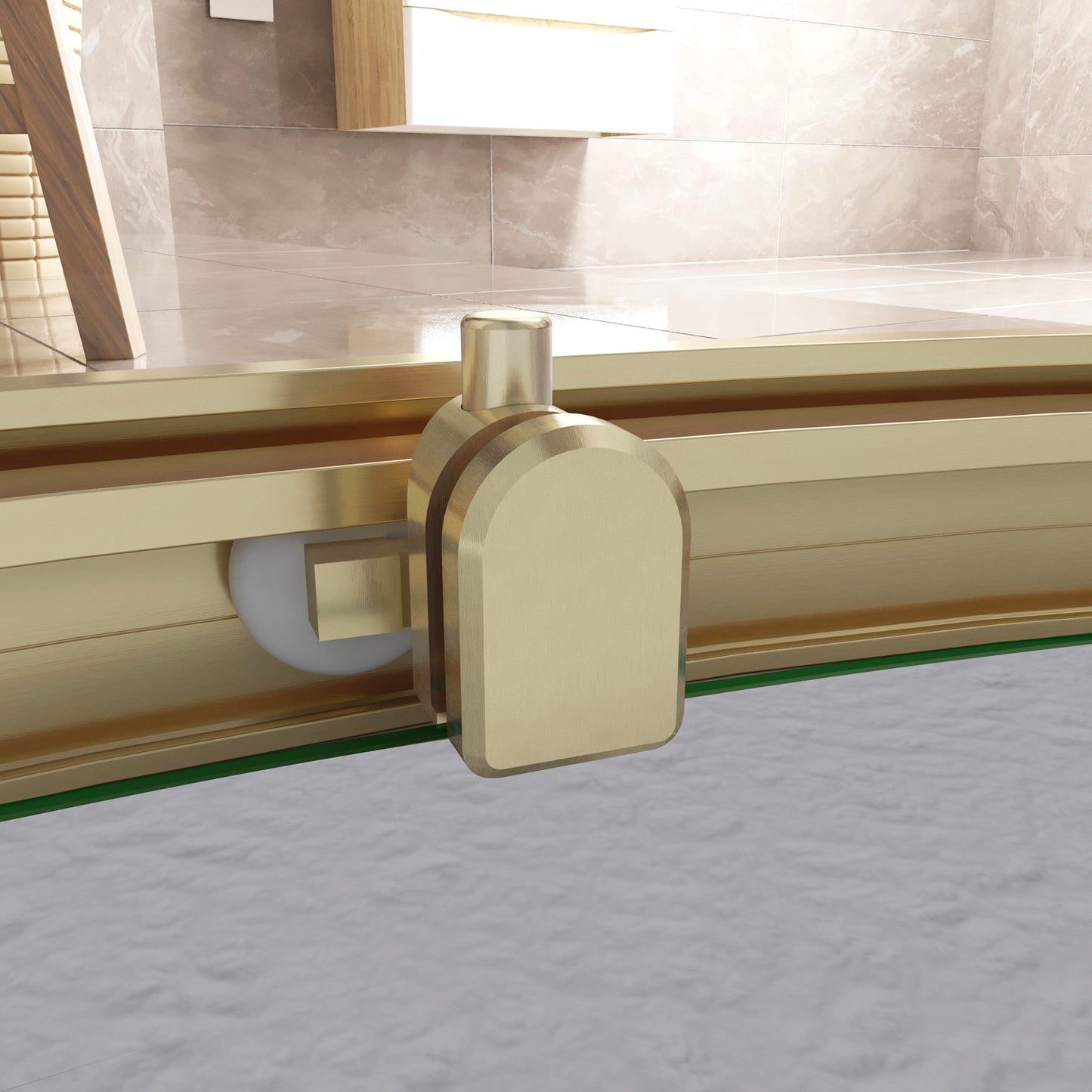 Box Doccia Semicircolare 80-90X80-90cm Porte Scorrevoli Vetro Temperato 6 mm Trasparente Anticalcare Oro Spazzolato 190 cm