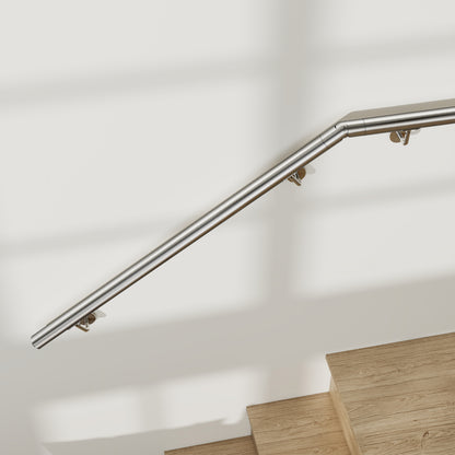 Corrimano in acciaio inox 304 spazzolato 80/100/120/150/180/200cm per interni ed esterni scale