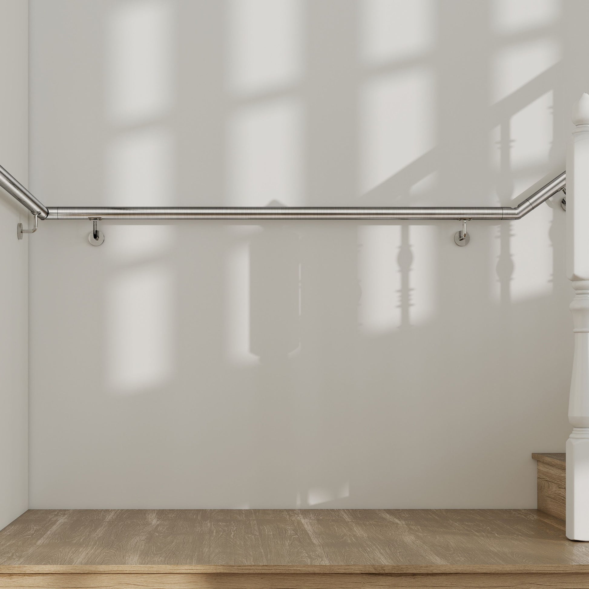 Corrimano in acciaio inox 304 spazzolato 80/100/120/150/180/200cm per interni ed esterni scale