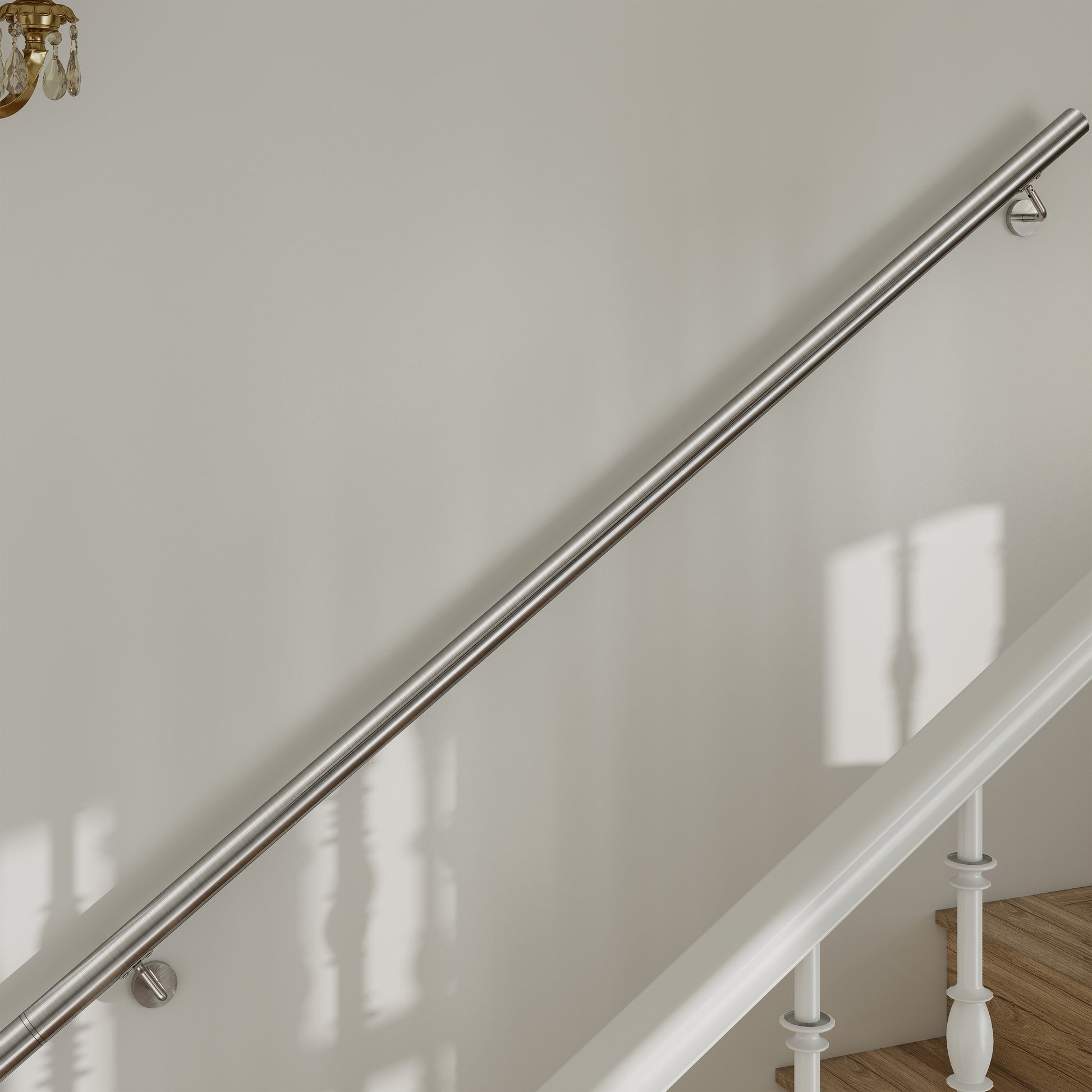 Corrimano in acciaio inox 304 spazzolato 80/100/120/150/180/200cm per interni ed esterni scale
