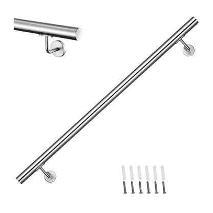 Corrimano Inox 304 Satinato 80-100-120-150-180-200-220-240 cm per Pareti Interne ed Esterne