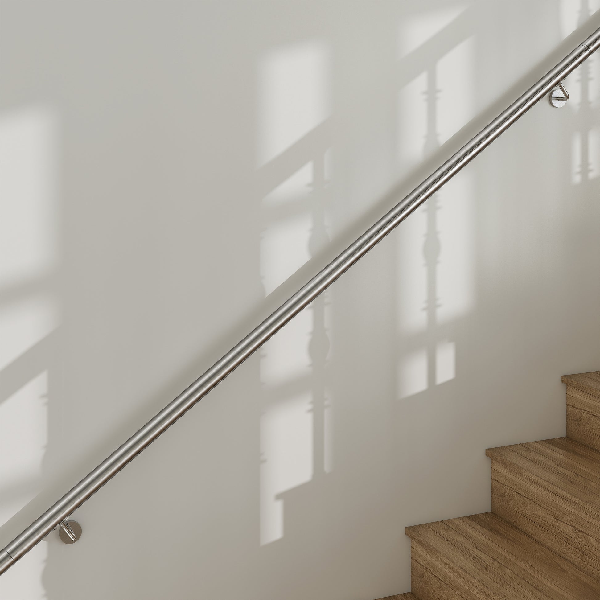 Corrimano in acciaio inox 304 spazzolato 80/100/120/150/180/200cm per interni ed esterni scale