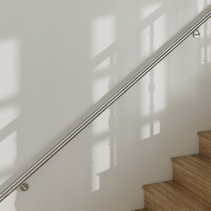 Corrimano in acciaio inox 304 spazzolato 80/100/120/150/180/200cm per interni ed esterni scale