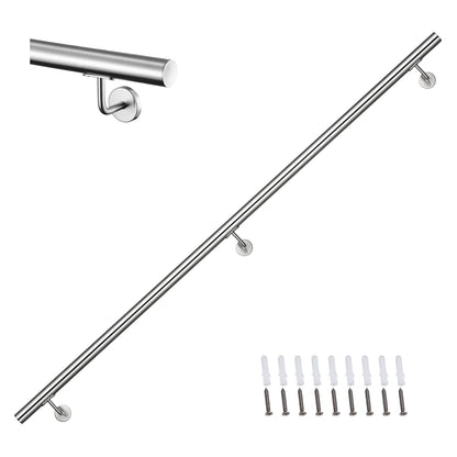 Corrimano Inox 304 Satinato 80-100-120-150-180-200-220-240 cm per Pareti Interne ed Esterne