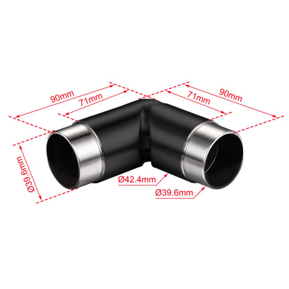 Connettore regolabile /Connettore dritto in acciaio inox 304 per corrimano Ø42.2/42.4mm parete#Black