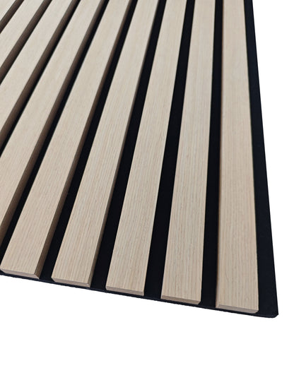 Set di 2/3 pannelli decorativi fonoassorbenti in legno MDF, 260 cm × 30 cm, Sp 21 mm, Color rovere naturale/chiaro/scuro/noce/grigio chiaro (Copy)#Color rovere naturale