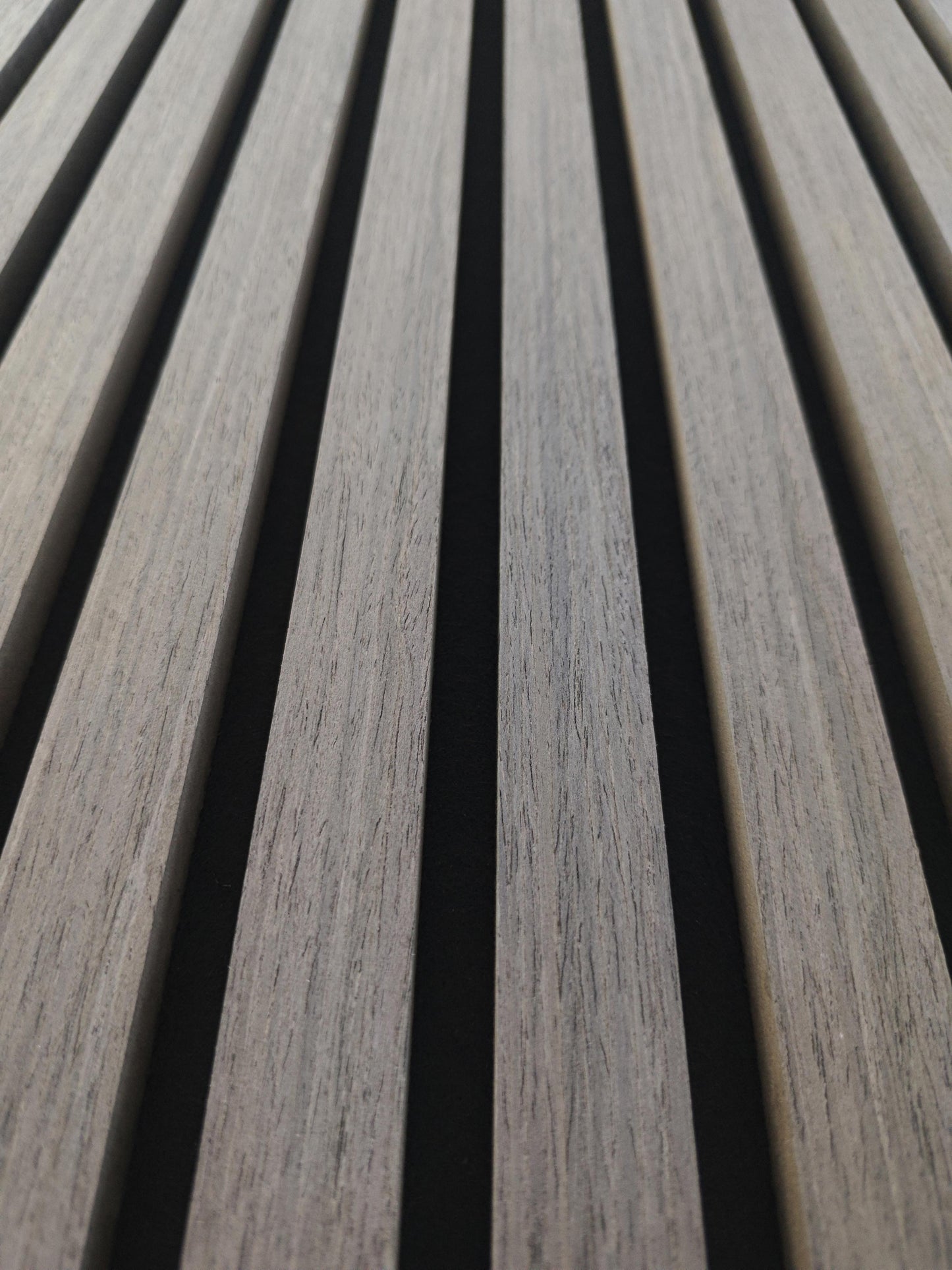 Set di 2/3 pannelli decorativi fonoassorbenti in legno MDF, 260 cm × 30 cm, Sp 21 mm, Color rovere naturale/chiaro/scuro/noce/grigio chiaro (Copy)#Color rovere grigio chiaro