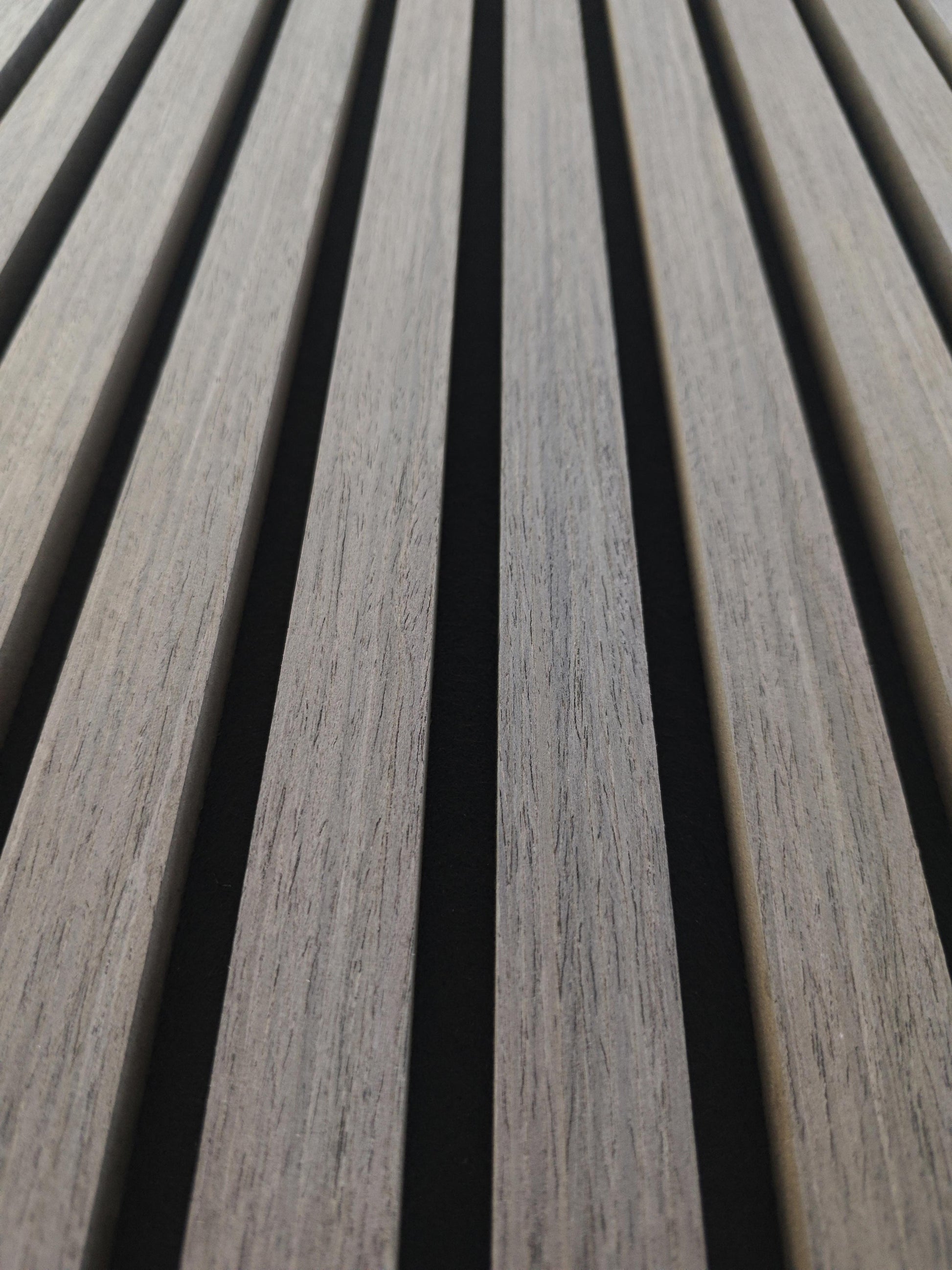 Set di 2/3 pannelli decorativi fonoassorbenti in legno MDF, 260 cm × 30 cm, Sp 21 mm, Color rovere naturale/chiaro/scuro/noce/grigio chiaro (Copy)#Color rovere grigio chiaro