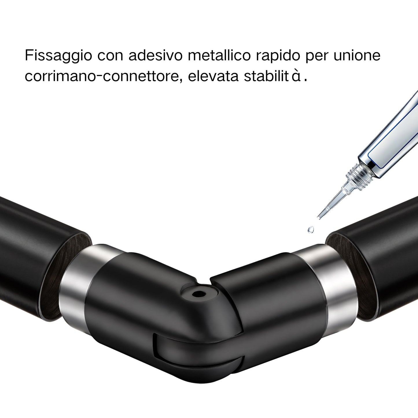 Connettore regolabile/Connettore dritto in acciaio inox 304 per corrimano Ø42.2/42.4mm parete