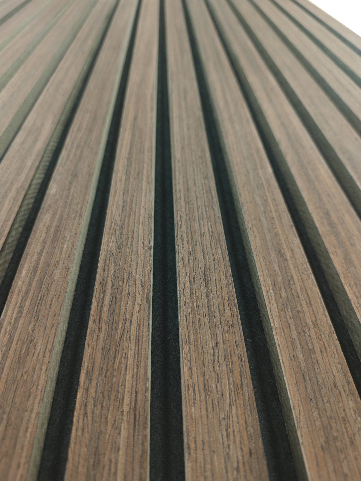 Set di 2/3 pannelli decorativi fonoassorbenti in legno MDF, 260 cm × 30 cm, Sp 21 mm, Color rovere naturale/chiaro/scuro/noce/grigio chiaro (Copy)#Color noce