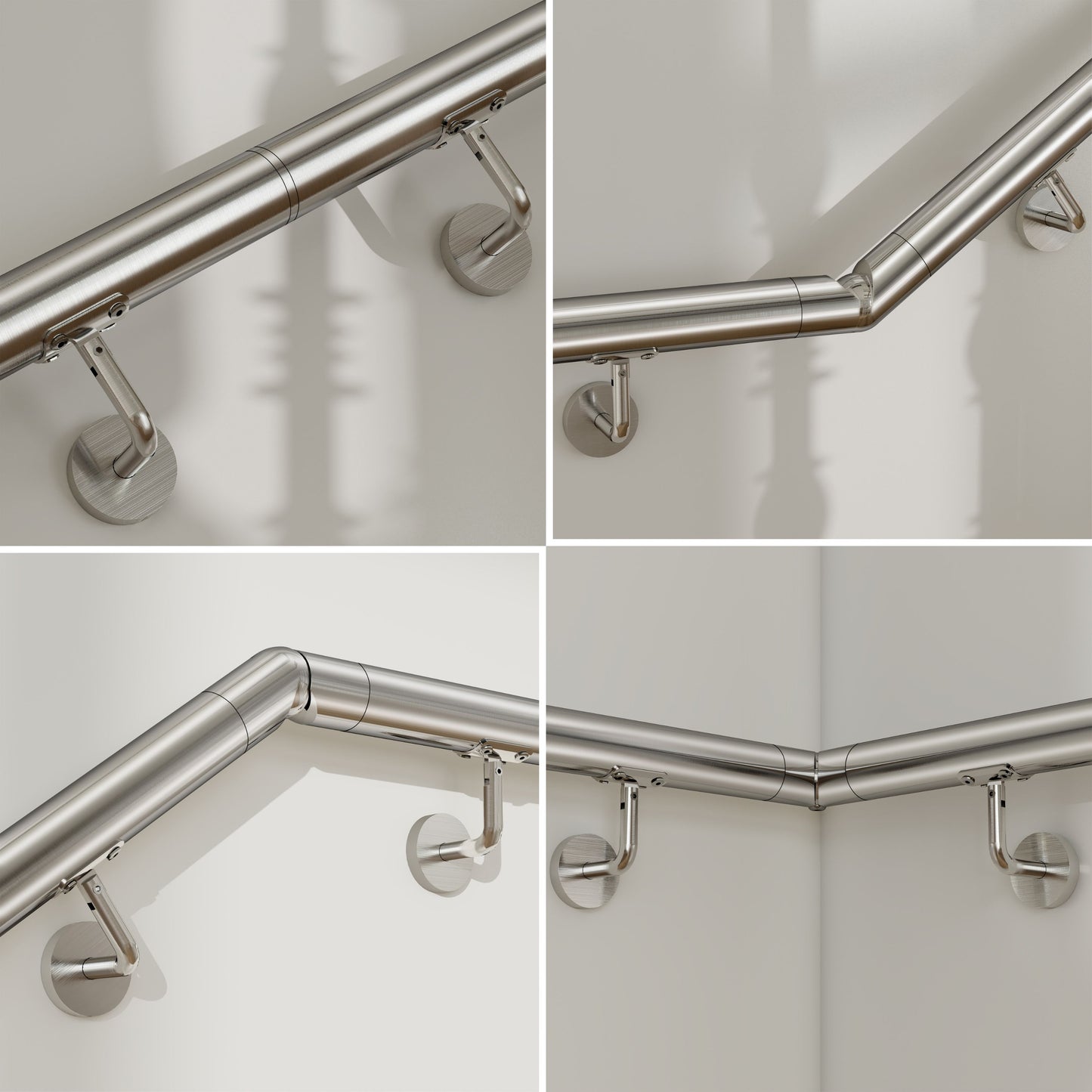 Corrimano in acciaio inox 304 spazzolato 80/100/120/150/180/200cm per interni ed esterni scale