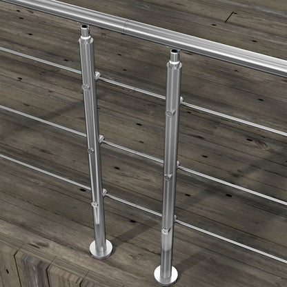 Kit Connettore Dritto/Angolo Regolabile per Ringhiere in Acciaio Inox Diametro 42.4 mm Configuratore per Corrimano per Ringhiere a 3/5 Traversi