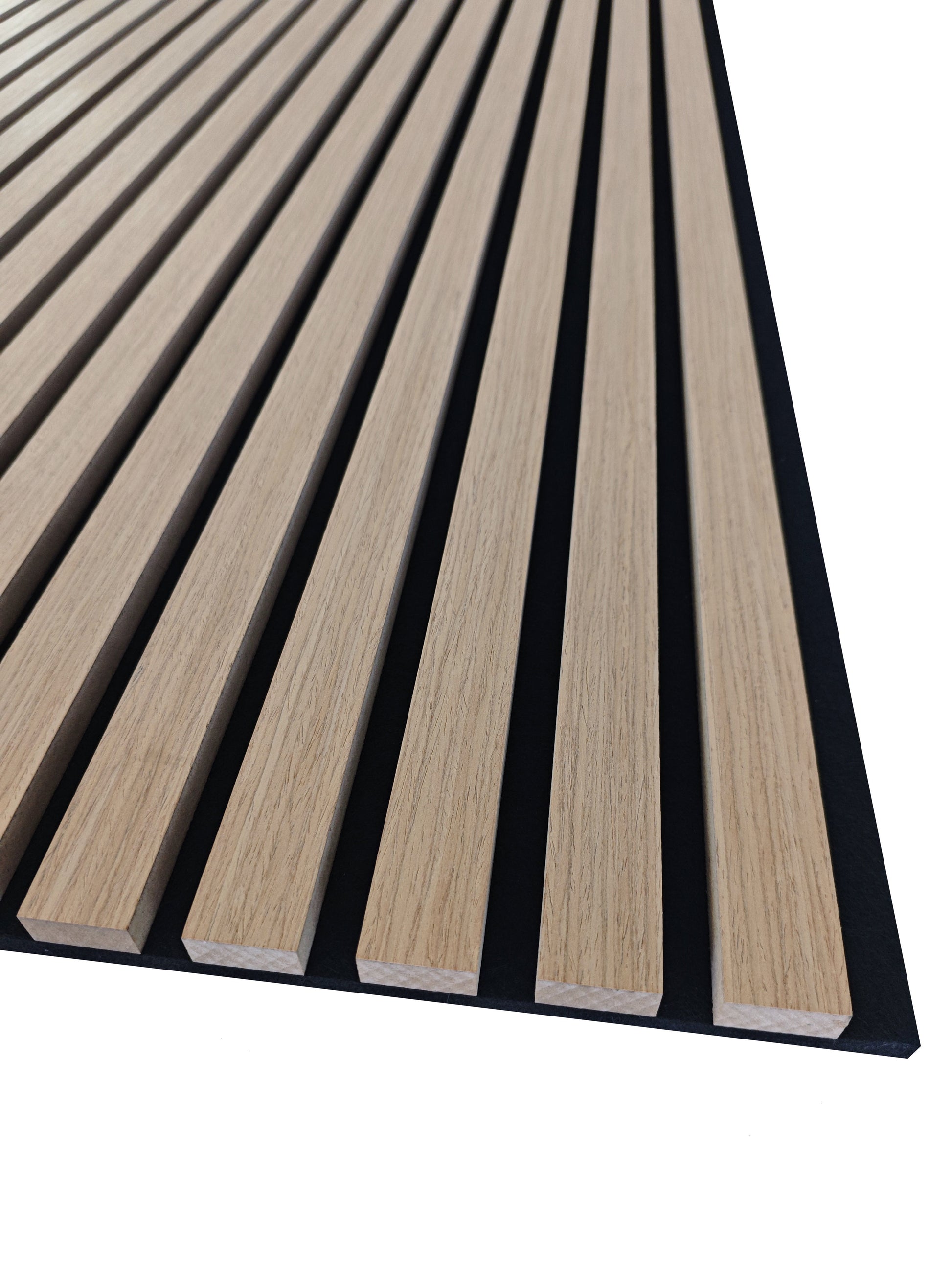 Set di 2/3 pannelli decorativi fonoassorbenti in legno MDF, 260 cm × 30 cm, Sp 21 mm, Color rovere naturale/chiaro/scuro/noce/grigio chiaro (Copy)#Color rovere scuro