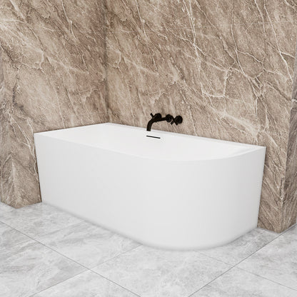 Vasca a Isola Angolare Asimmetrica SINISTRA/DESTRO 165x75x60 cm /180×80x60 cm Bianco Vasca da Bagno Semi-Freestanding in Acrilico