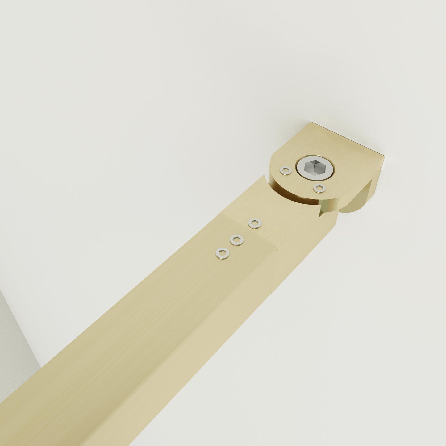 Box Doccia Walk In 40-50-60-70-80-85-90-100-110-120x200 cm Parete Fissa Vetro 8/10 mm Trasparente Anticalcare Oro Spazzolato con Barra Stabilizzatrice 73-120 cm