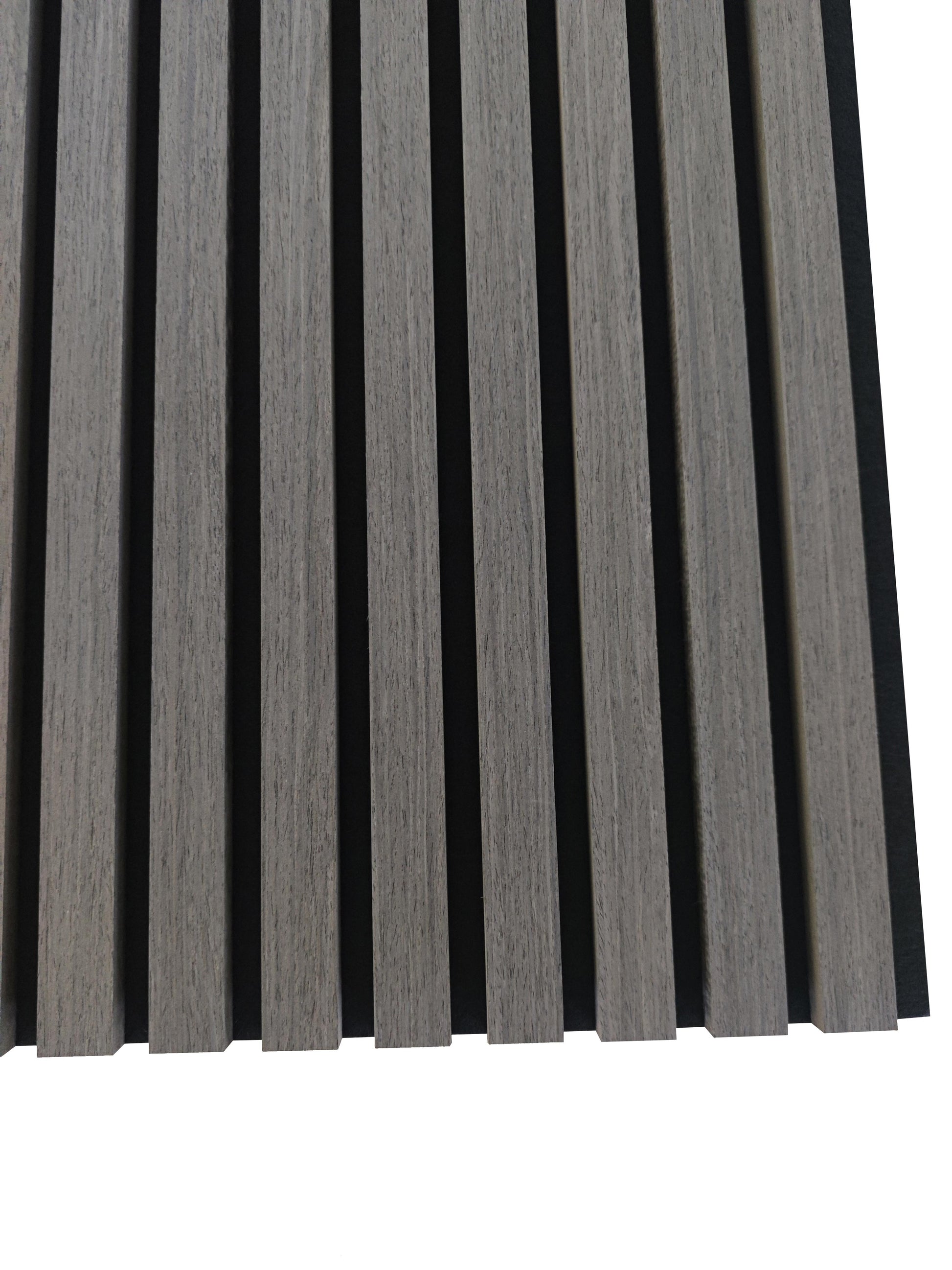 Set di 2/3 pannelli decorativi fonoassorbenti in legno MDF, 260 cm × 30 cm, Sp 21 mm, Color rovere naturale/chiaro/scuro/noce/grigio chiaro (Copy)#Color rovere grigio chiaro