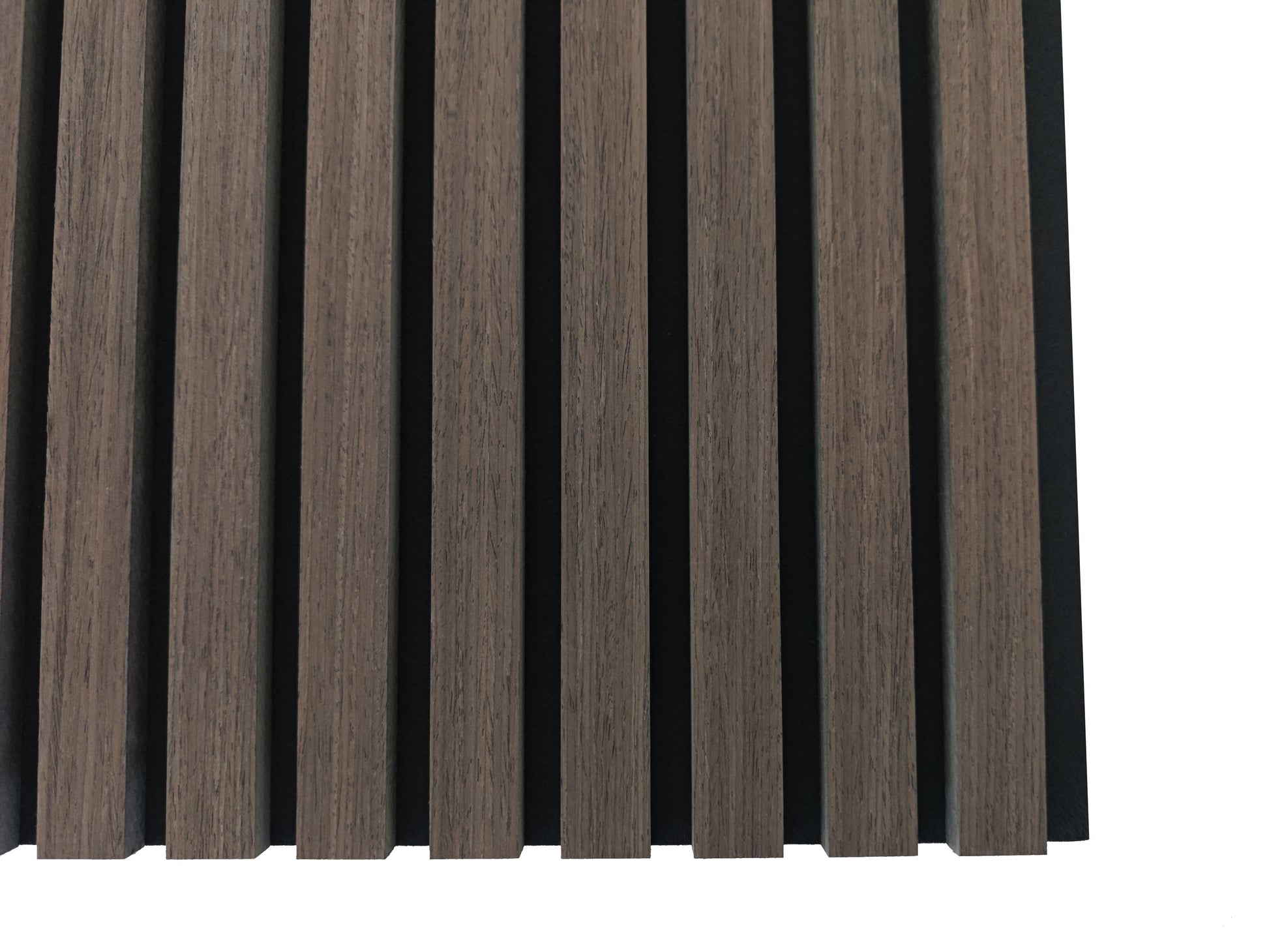 Set di 2/3 pannelli decorativi fonoassorbenti in legno MDF, 260 cm × 30 cm, Sp 21 mm, Color rovere naturale/chiaro/scuro/noce/grigio chiaro (Copy)#Color noce
