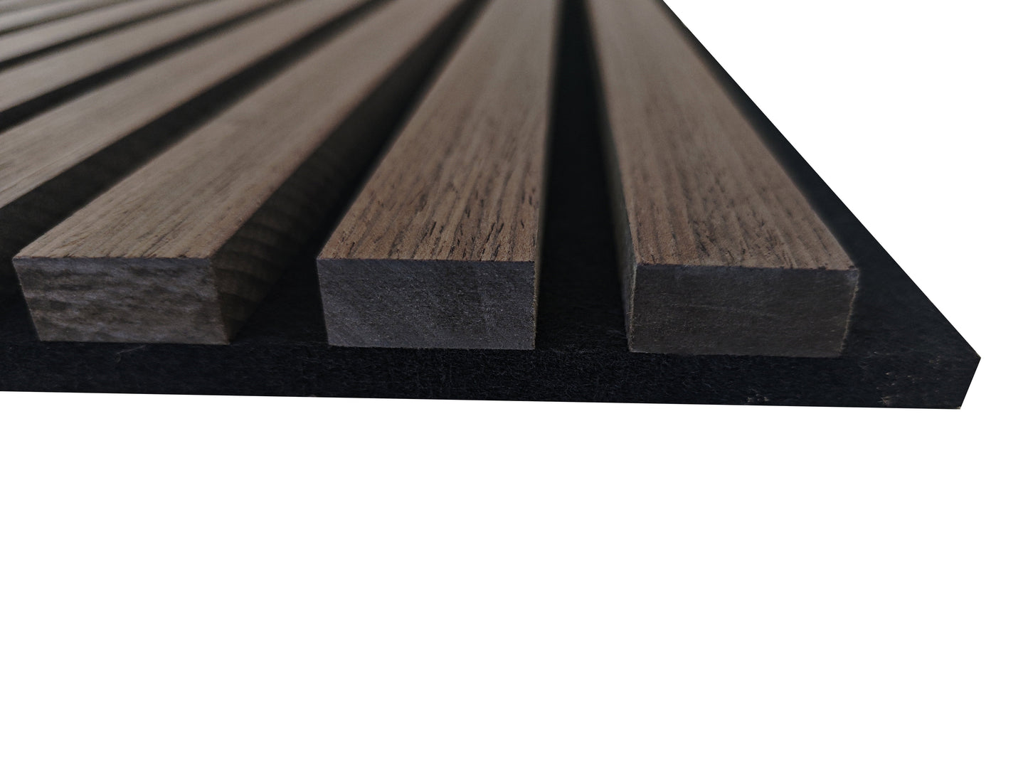 Set di 2/3 pannelli decorativi fonoassorbenti in legno MDF, 260 cm × 30 cm, Sp 21 mm, Color rovere naturale/chiaro/scuro/noce/grigio chiaro (Copy)#Color noce