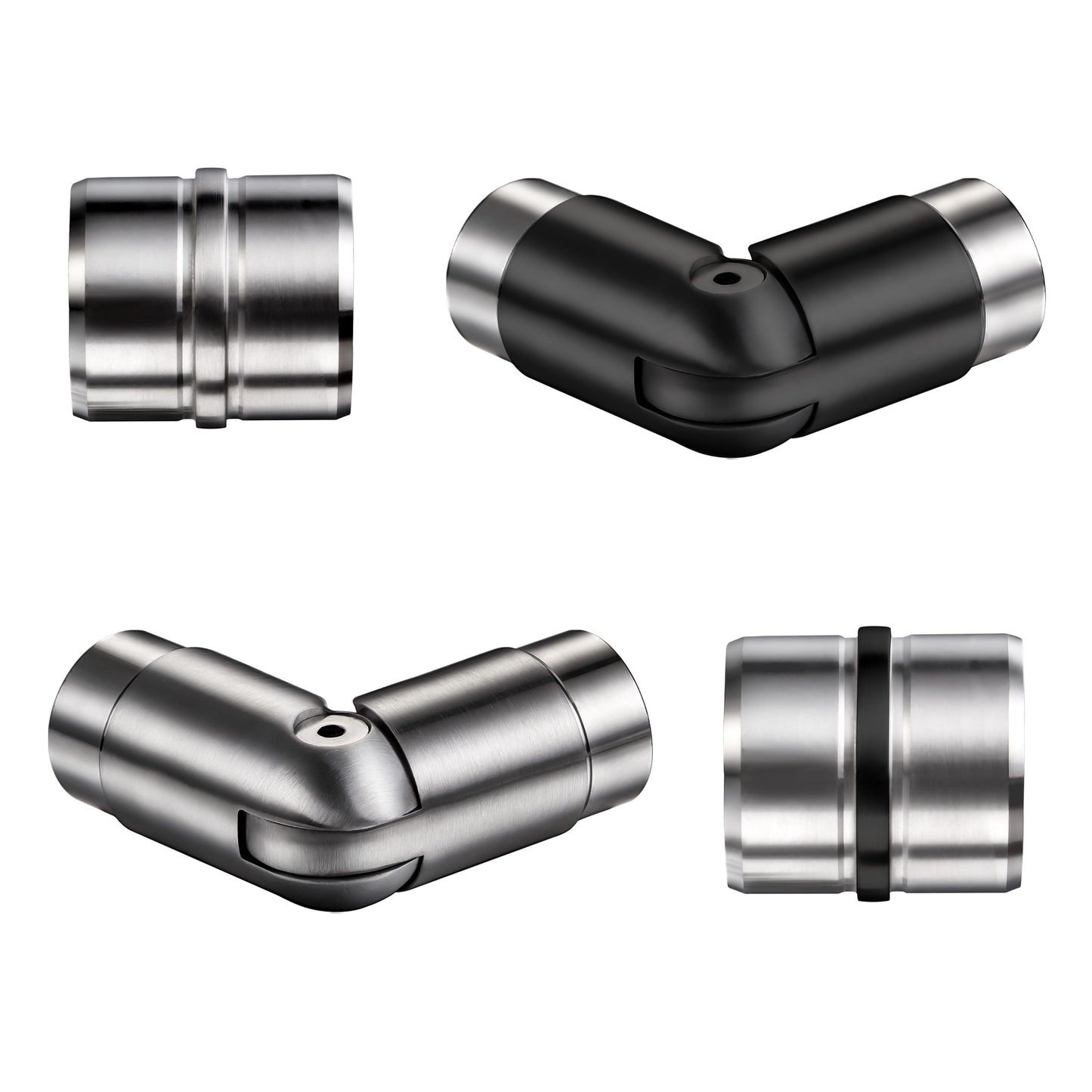 Connettore regolabile /Connettore dritto in acciaio inox per corrimano Ø42.2/42.4mm parete