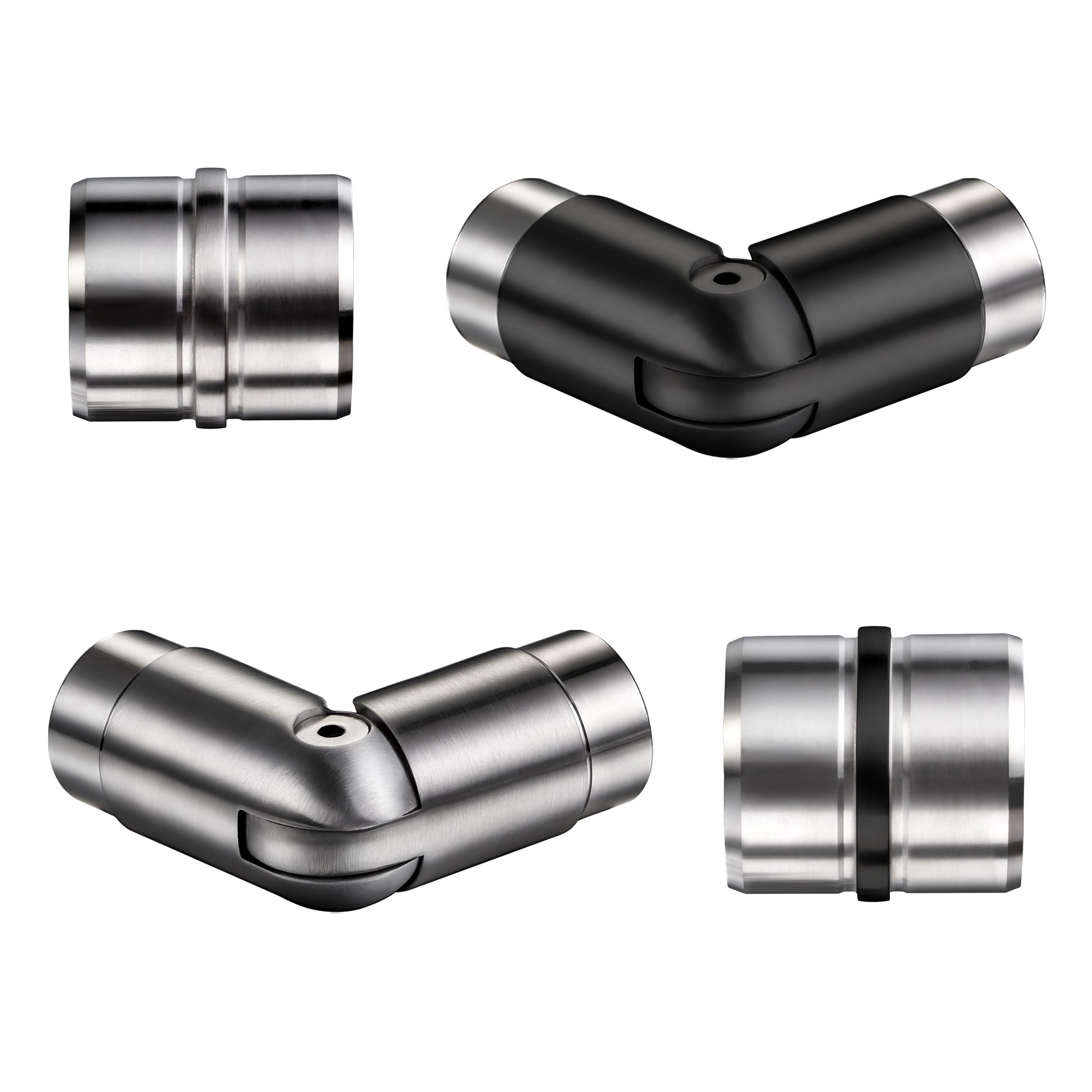 Connettore regolabile /Connettore dritto in acciaio inox per corrimano Ø42.2/42.4mm parete