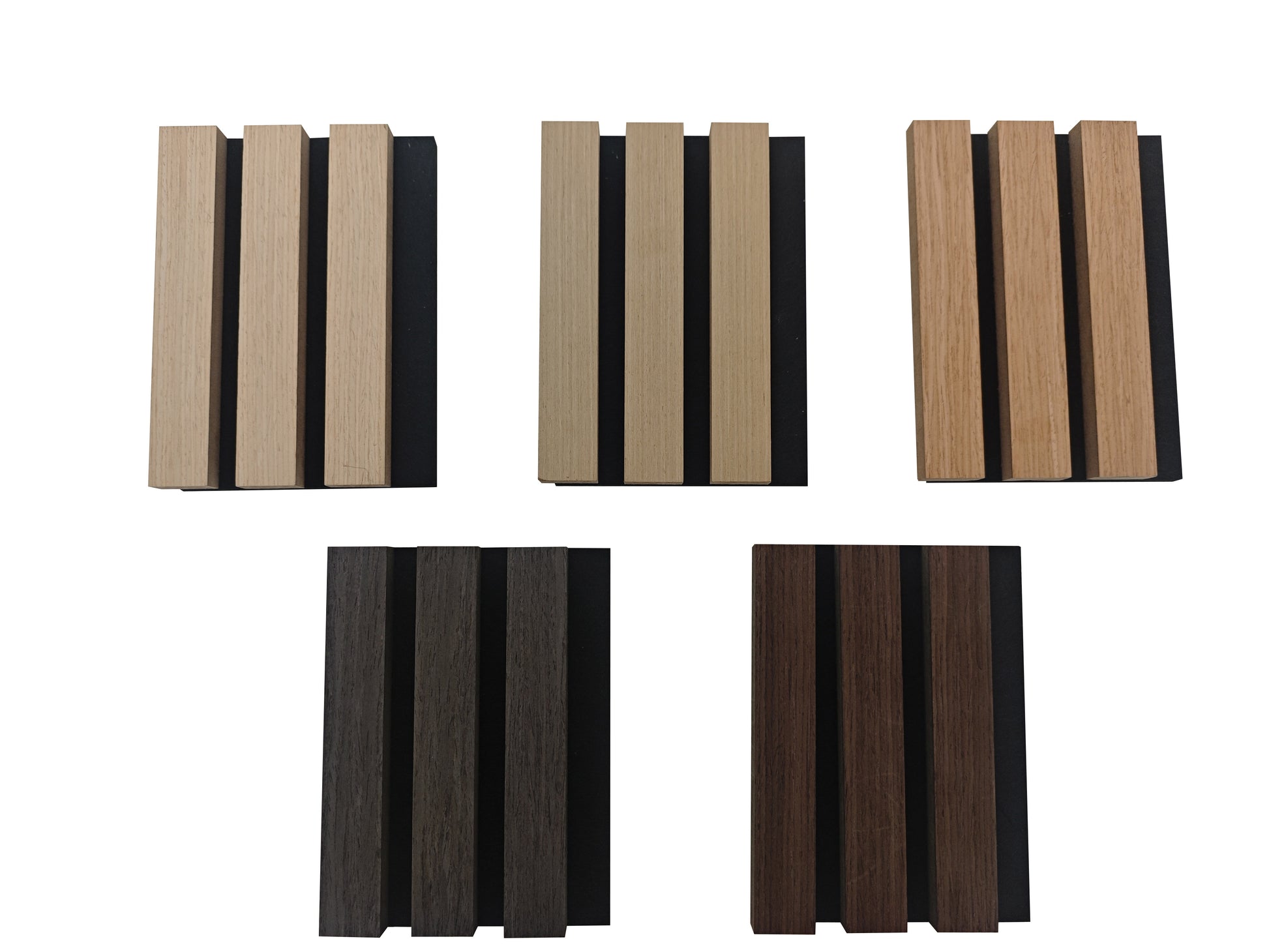 Set di 2/3 pannelli decorativi fonoassorbenti in legno MDF, 260 cm × 30 cm, Sp 21 mm, Color rovere naturale/chiaro/scuro/noce/grigio chiaro (Copy)