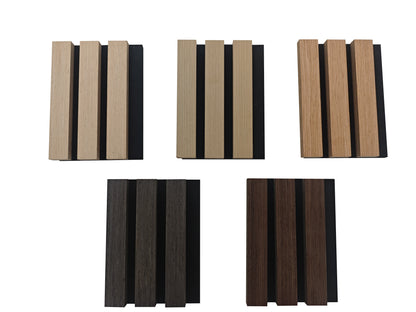Set di 2/3 pannelli decorativi fonoassorbenti in legno MDF, 260 cm × 30 cm, Sp 21 mm, Color rovere naturale/chiaro/scuro/noce/grigio chiaro (Copy)