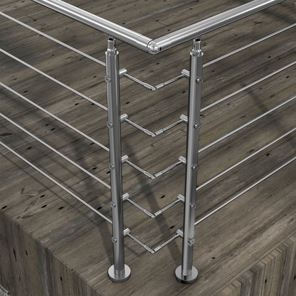 Kit Connettore Dritto/Angolo Regolabile per Ringhiere in Acciaio Inox Diametro 42.4 mm Configuratore per Corrimano per Ringhiere a 3/5 Traversi