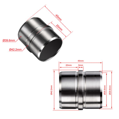 Connettore regolabile /Connettore dritto in acciaio inox 304 per corrimano Ø42.2/42.4mm parete#Argento spazzolato