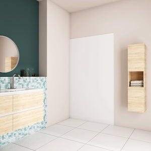 Pannello Doccia Realizzato in Alluminio Spessore 3mm con Profili Finitura Bianco Opaco per Rivestimento Parete Bagno