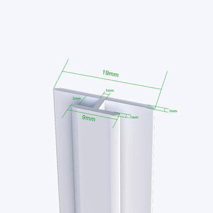 Pannello doccia angolare H.210 cm, disponibile in più misure, realizzato in alluminio da 3 mm con finitura bianco avorio, adatto per l'arredo delle pareti del bagno