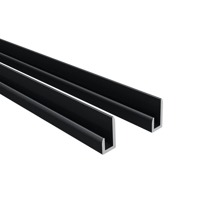Pannello Doccia Realizzato in Alluminio Spessore 3mm con Profili Finitura Nero Opaco per Rivestimento Parete Bagno