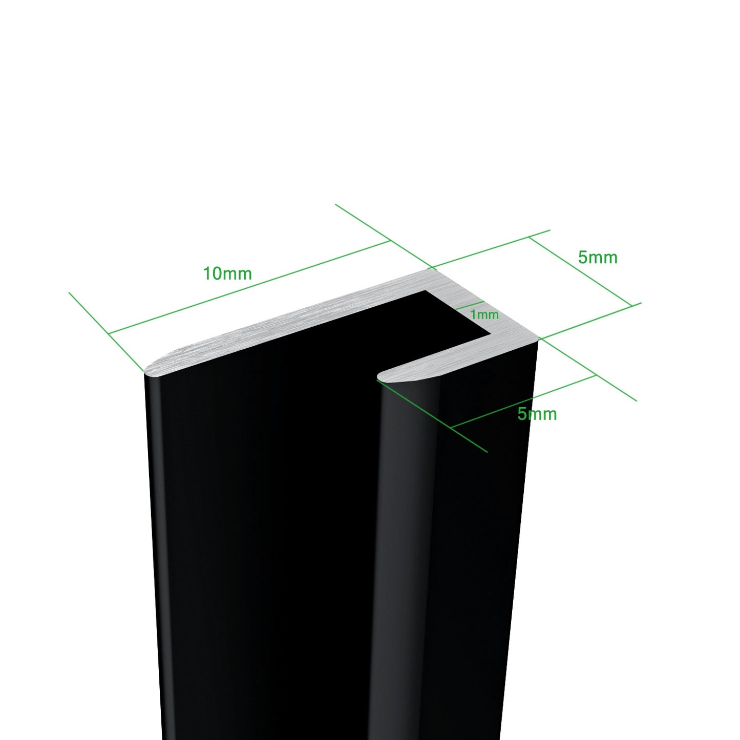 Pannello doccia angolare H.210 cm, disponibile in più misure, realizzato in alluminio da 3 mm con finitura nero opaco, adatto per l'arredo delle pareti del bagno.