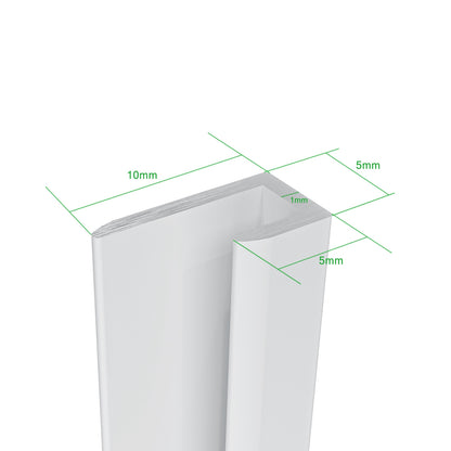 Pannello Doccia Realizzato in Alluminio Spessore 3mm con Profili Finitura Bianco Alba per Rivestimento Parete Bagno