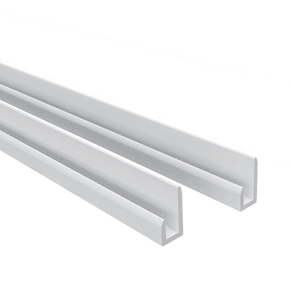 Pannello Doccia Realizzato in Alluminio Spessore 3mm con Profili Finitura Bianco Alba per Rivestimento Parete Bagno