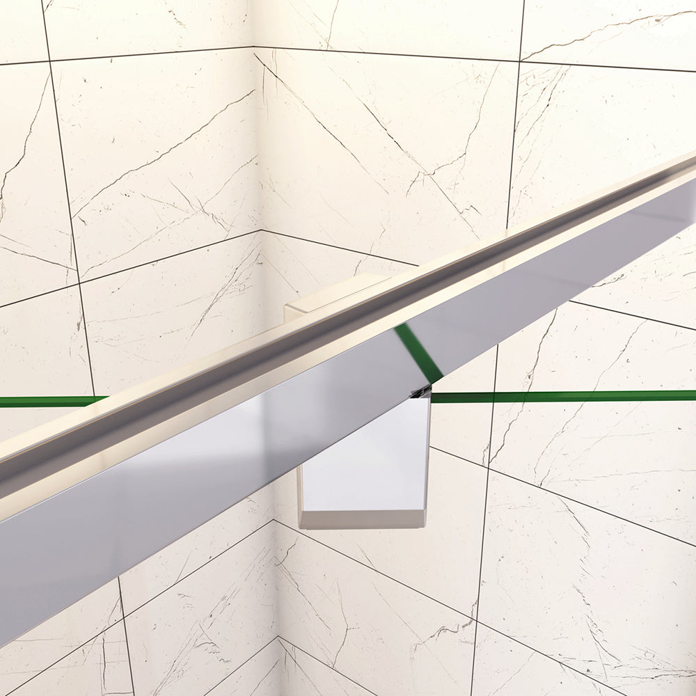 185cm Box Doccia Angolare Porta Girevole Battente con Parete Fissa in Vetro Temperato Trasparente 5mm Profilo Cromo Lucido