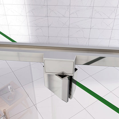 185cm Box Doccia per Nicchia Porta Girevole Battente Vetro Temperato 5 mm Trasparente Profili Cromati Lucidi Misura