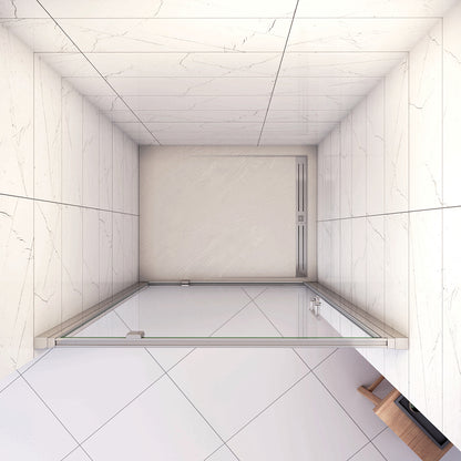 185cm Box Doccia per Nicchia Porta Girevole Battente Vetro Temperato 5 mm Trasparente Profili Cromati Lucidi Misura