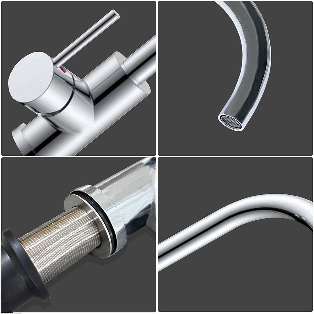 Rubinetto da Cucina, Miscelatore Monocomando per Lavello, Miscelatore Monocomando per Lavello in Acciaio Inox, Ruotabile di 360°