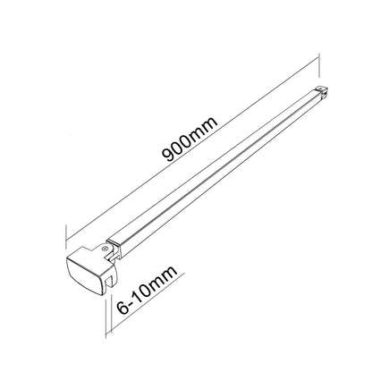 Box Doccia Walk In Parete Fissa in Vetro Temperato 6 mm Anticalcare Multi Fasce Satinate Opache con Barra Stabilizzatrice Regolabile