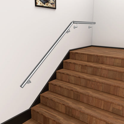 Corrimano in acciaio inox 304 spazzolato 80/100/120/150/180/200cm per interni ed esterni scale