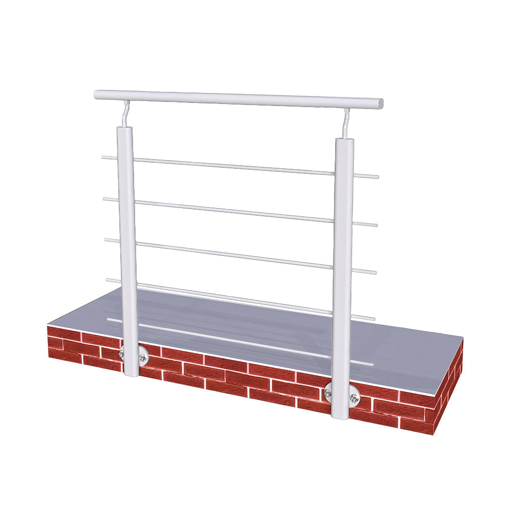 Ringhiera Parapetto in Alluminio Argento o Nero Opaco 100x100cm per interni ed esterni a Fissaggio a Parete Argento opaco