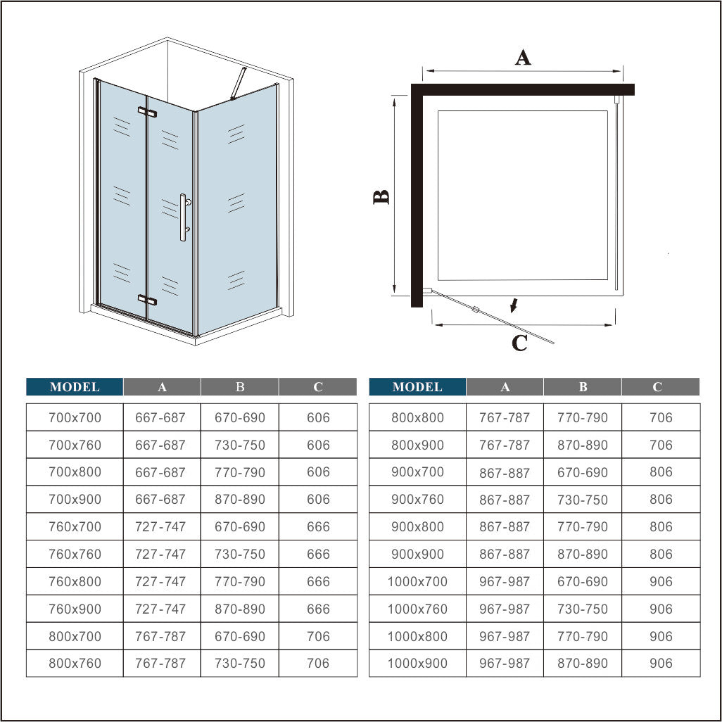 185 cm Box Doccia Angolare Porta Battente Pieghevole Parete Fissa Vetro Temperato 6 mm Anticalcare Barra Stabilizzatrice da 45 cm Dorato Spazzolato