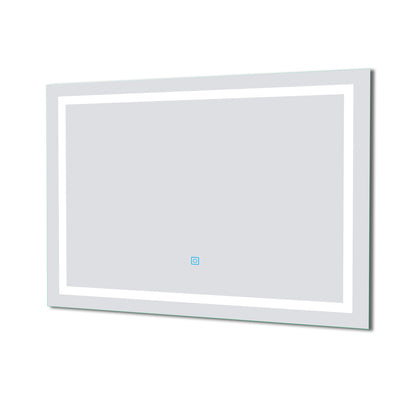 Aica Specchio Per Trucco Da Parete A Parete Con Specchio A Led Per Il Bagno A Parete A Led Nuovo Pulsante,Bianco Freddo,Anti-Appannamento