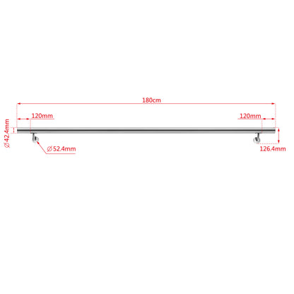Corrimano in acciaio inox 304 spazzolato 80/100/120/150/180/200cm per interni ed esterni scale