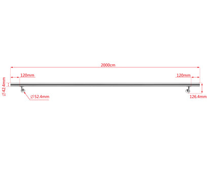 Corrimano in acciaio inox 304 spazzolato 80/100/120/150/180/200cm per interni ed esterni scale