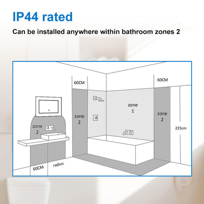 Aica Specchio da Bagno Rettangolare a LED Specchio da Toeletta Specchio da Parete, Luce Bianca 6000K, Antiappannamento, Tocco,IP44