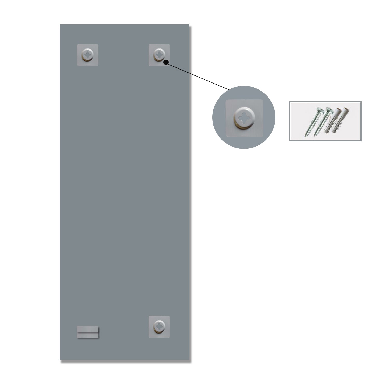 45×120cm Specchio Quadrato , Specchio Semplice, Vetro Ramato, IP44