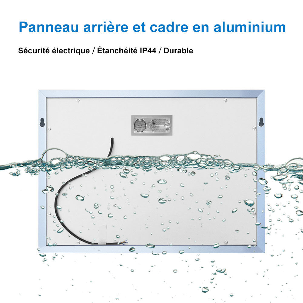 Aica Quadrato LED Specchio da Bagno Specchio Cosmetico 6000K Bianco Freddo Soft Light Touch Control