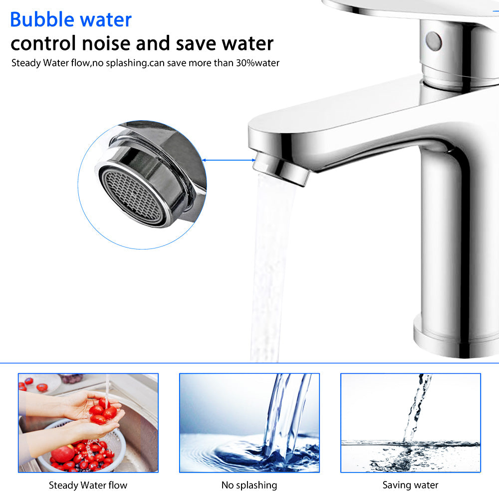 Aica Rubinetto Bagno Lavabo Durevole, Caldo e freddo, Cromata