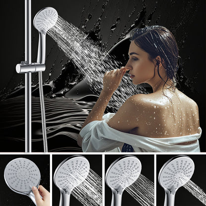 AICA Colonna doccia con miscelatore meccanico, rubinetto doccia 28x4.5cm, soffione doccia rotondo da 25cm in acciaio inox cromato